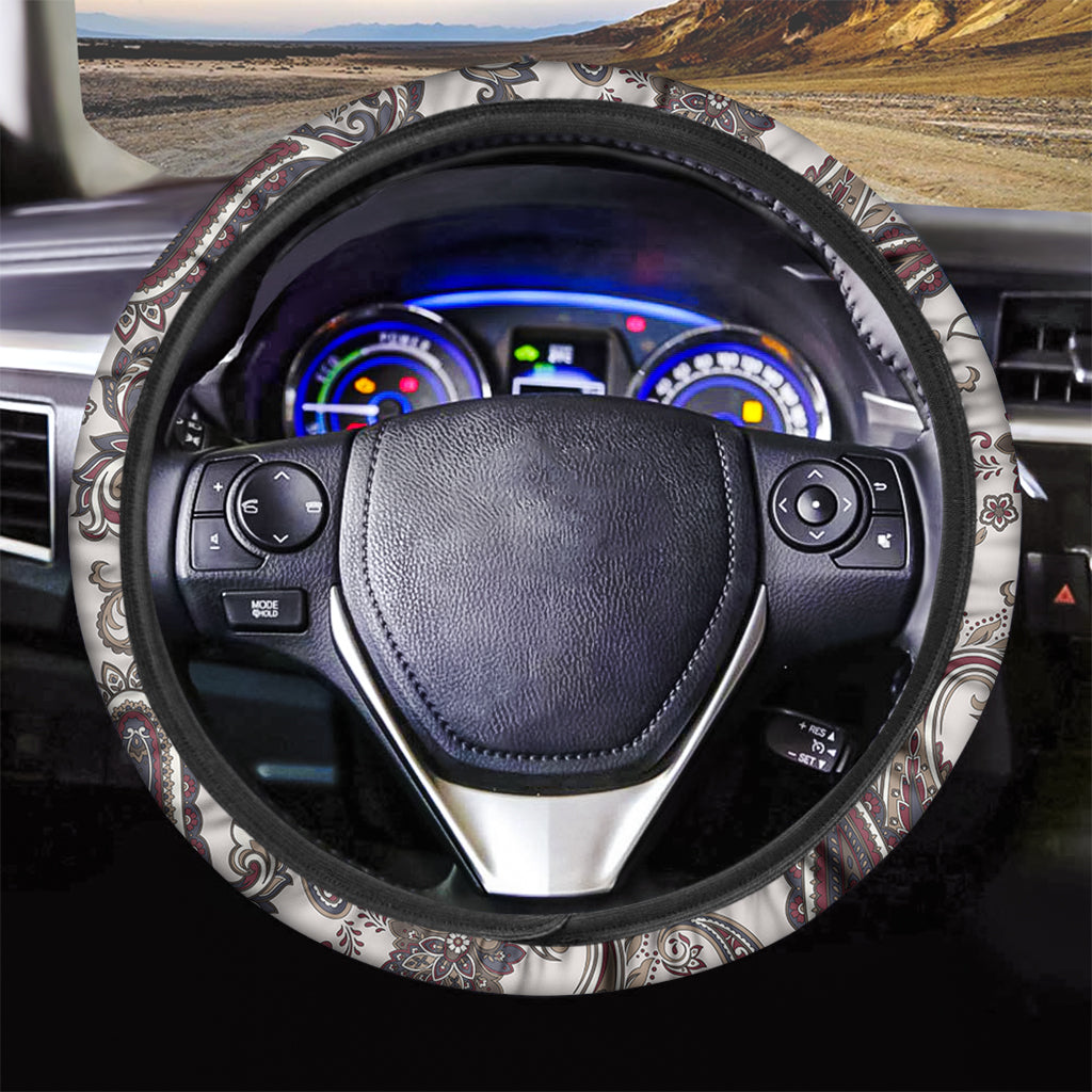 Vintage Paisley Pattern Print Car Steering Wheel Cover