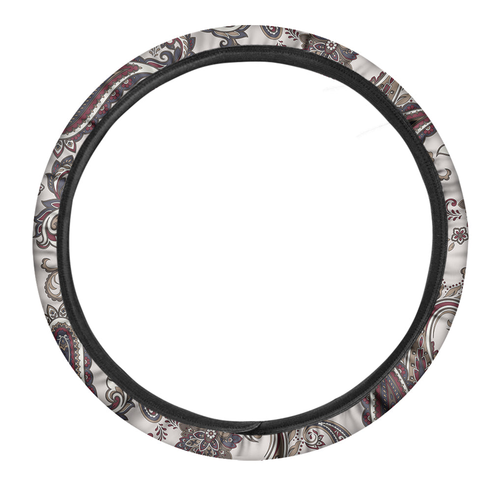 Vintage Paisley Pattern Print Car Steering Wheel Cover