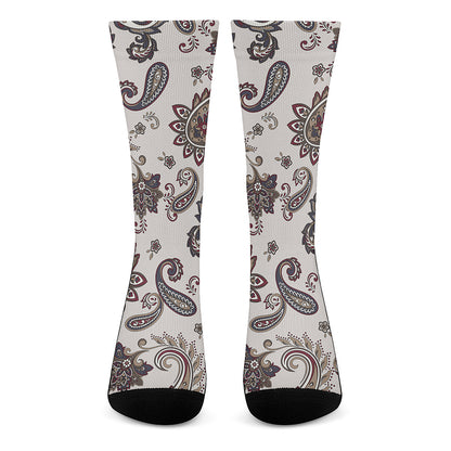 Vintage Paisley Pattern Print Crew Socks