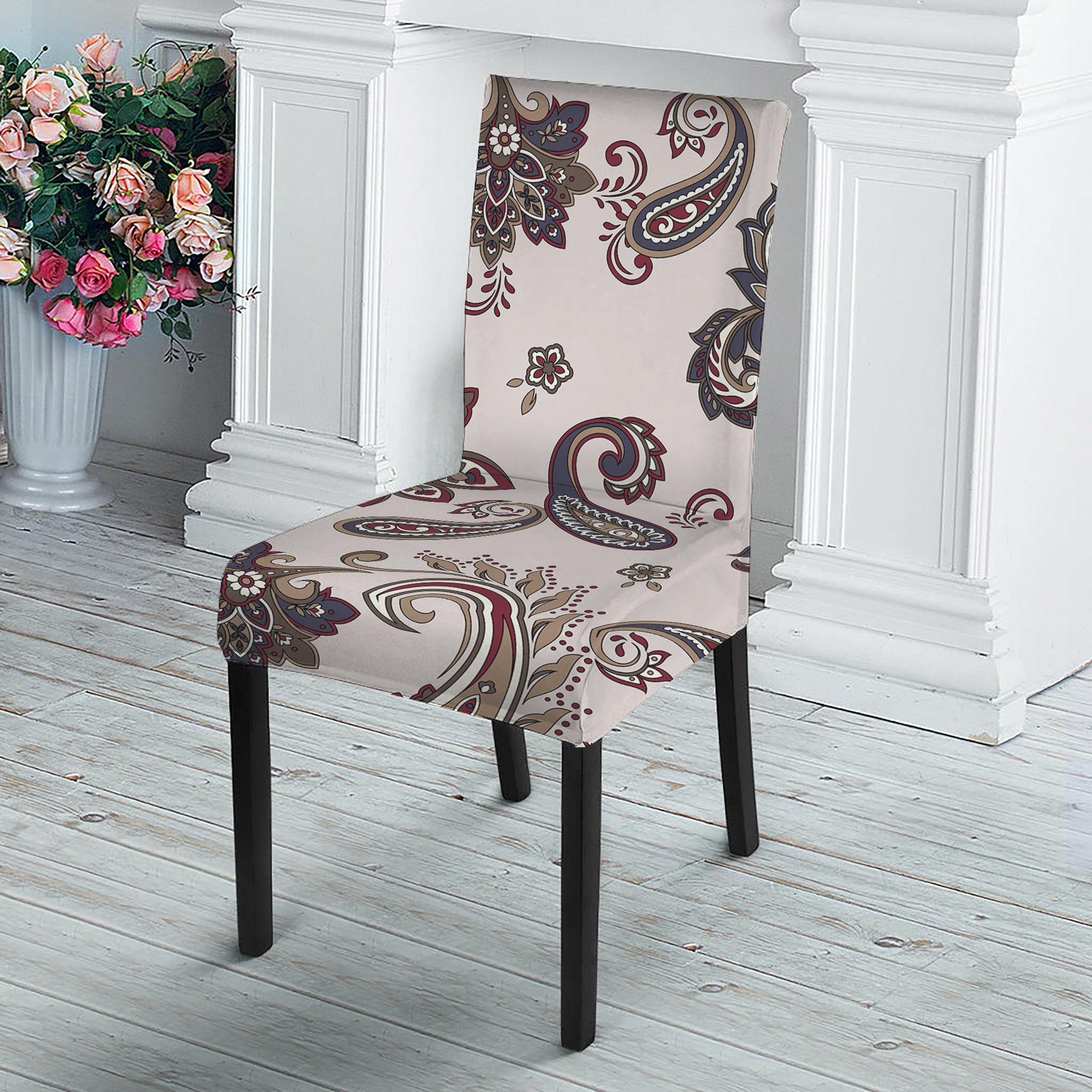 Vintage Paisley Pattern Print Dining Chair Slipcover
