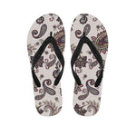 Vintage Paisley Pattern Print Flip Flops