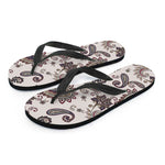 Vintage Paisley Pattern Print Flip Flops