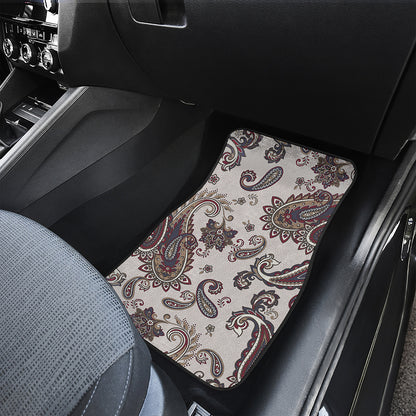 Vintage Paisley Pattern Print Front and Back Car Floor Mats