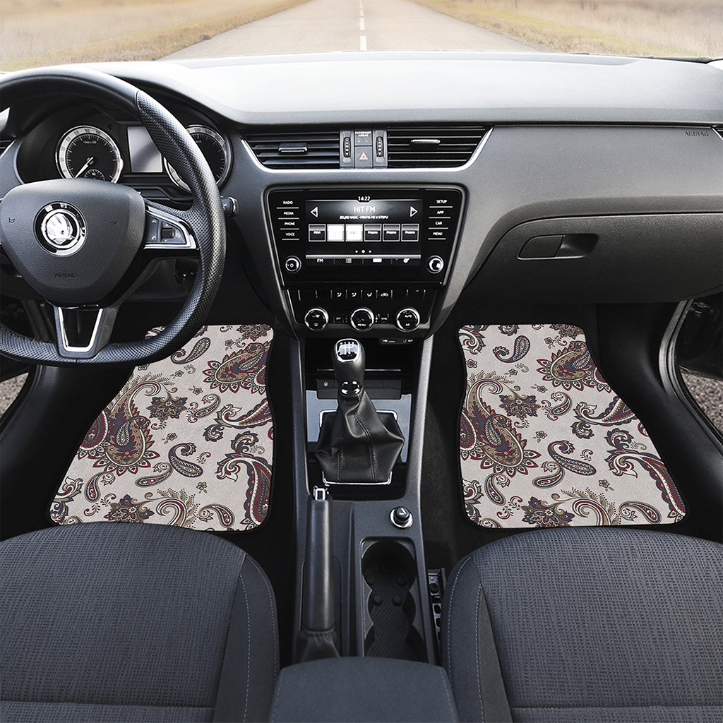 Vintage Paisley Pattern Print Front Car Floor Mats