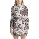 Vintage Paisley Pattern Print Hoodie Dress