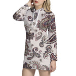 Vintage Paisley Pattern Print Hoodie Dress