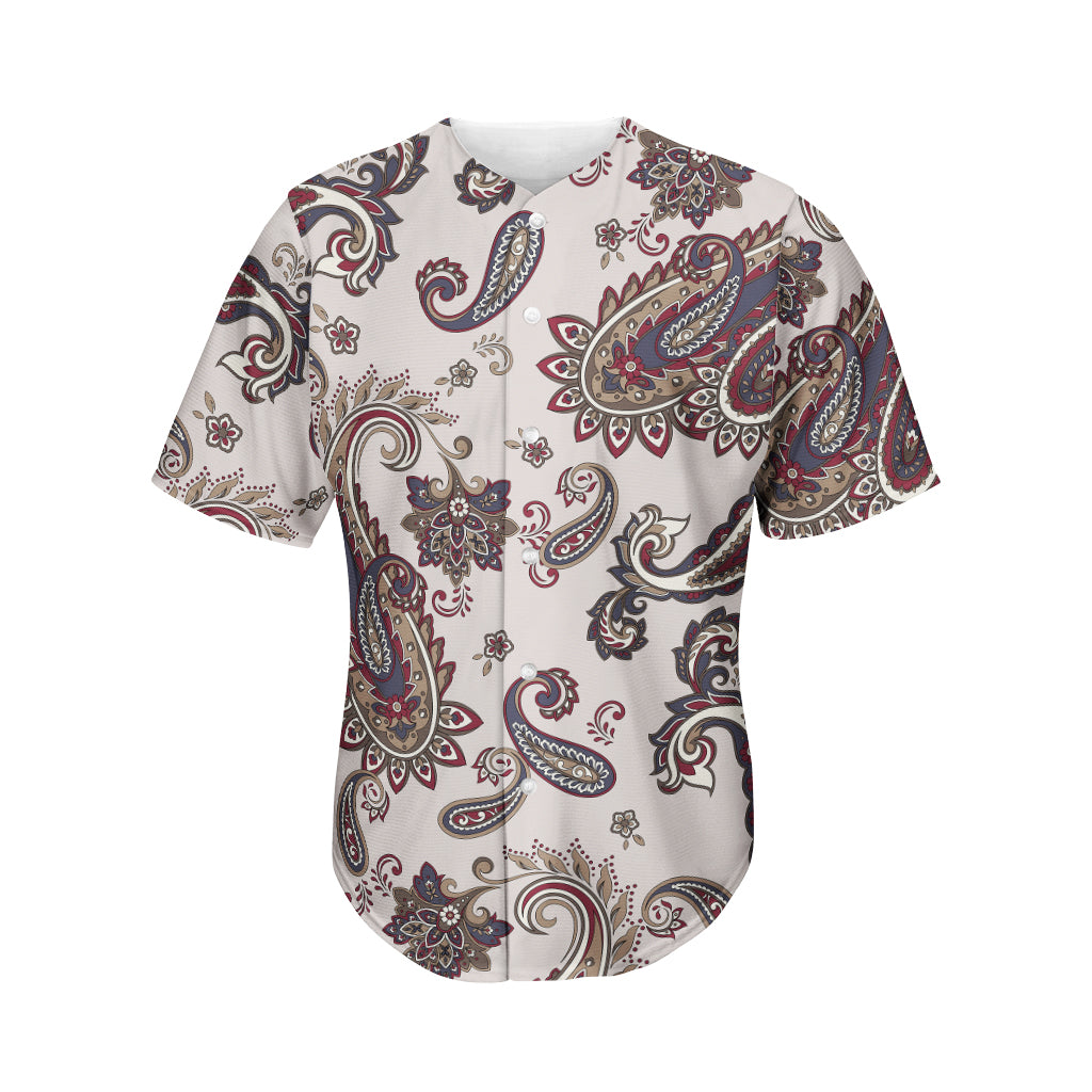 Vintage Paisley Pattern Print Men's Baseball Jersey