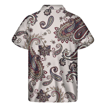Vintage Paisley Pattern Print Men's Short Sleeve Shirt
