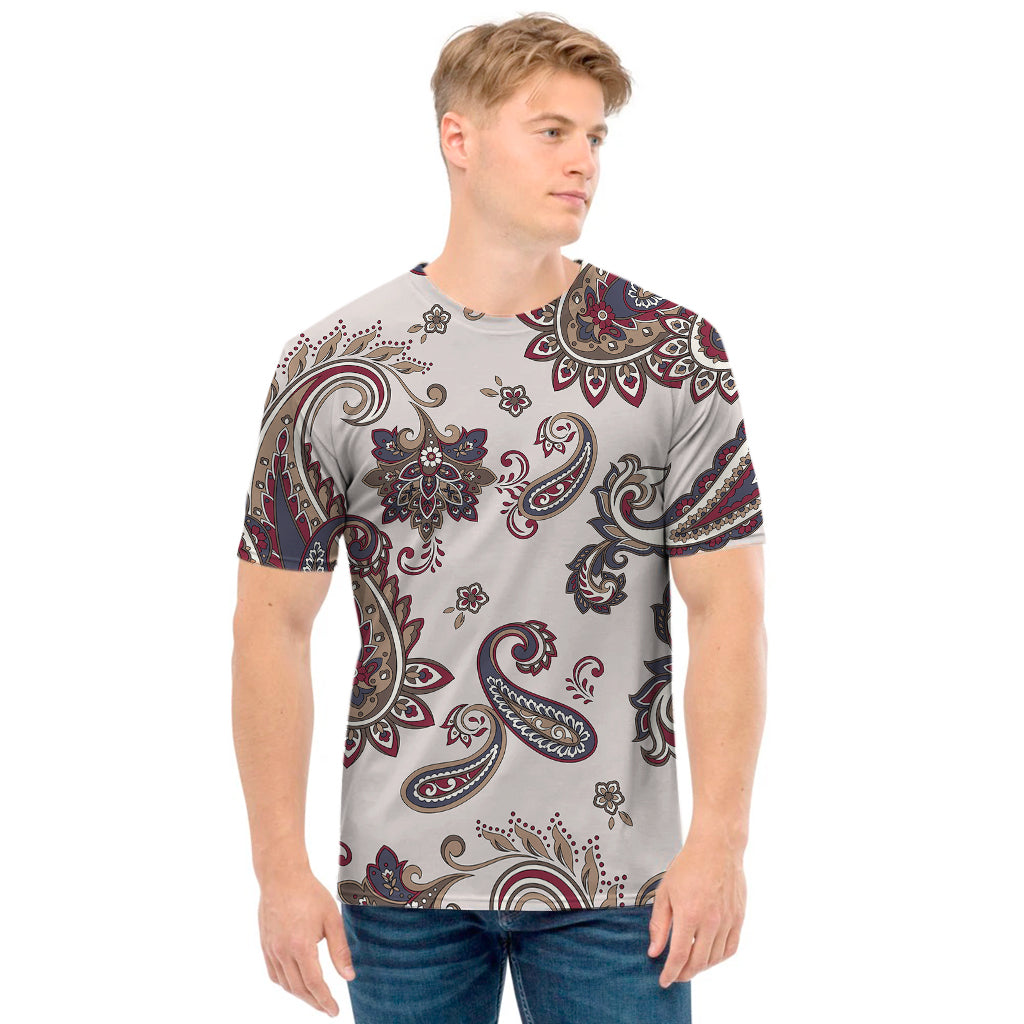 Vintage Paisley Pattern Print Men's T-Shirt