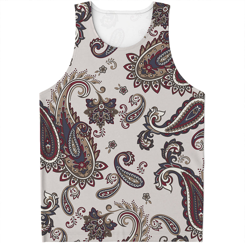 Vintage Paisley Pattern Print Men's Tank Top