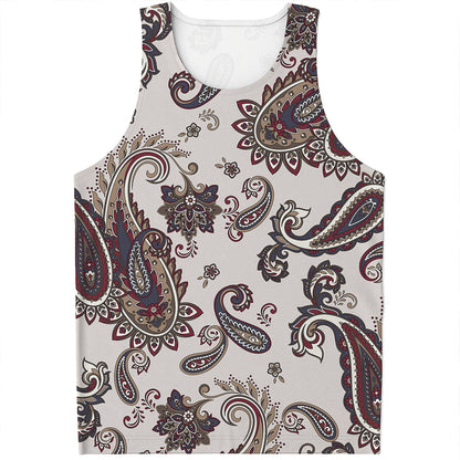 Vintage Paisley Pattern Print Men's Tank Top