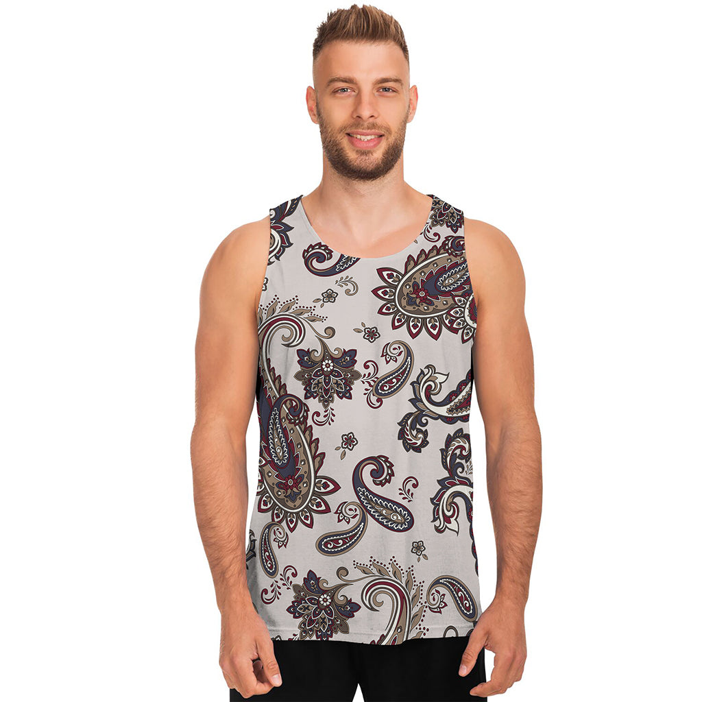 Vintage Paisley Pattern Print Men's Tank Top
