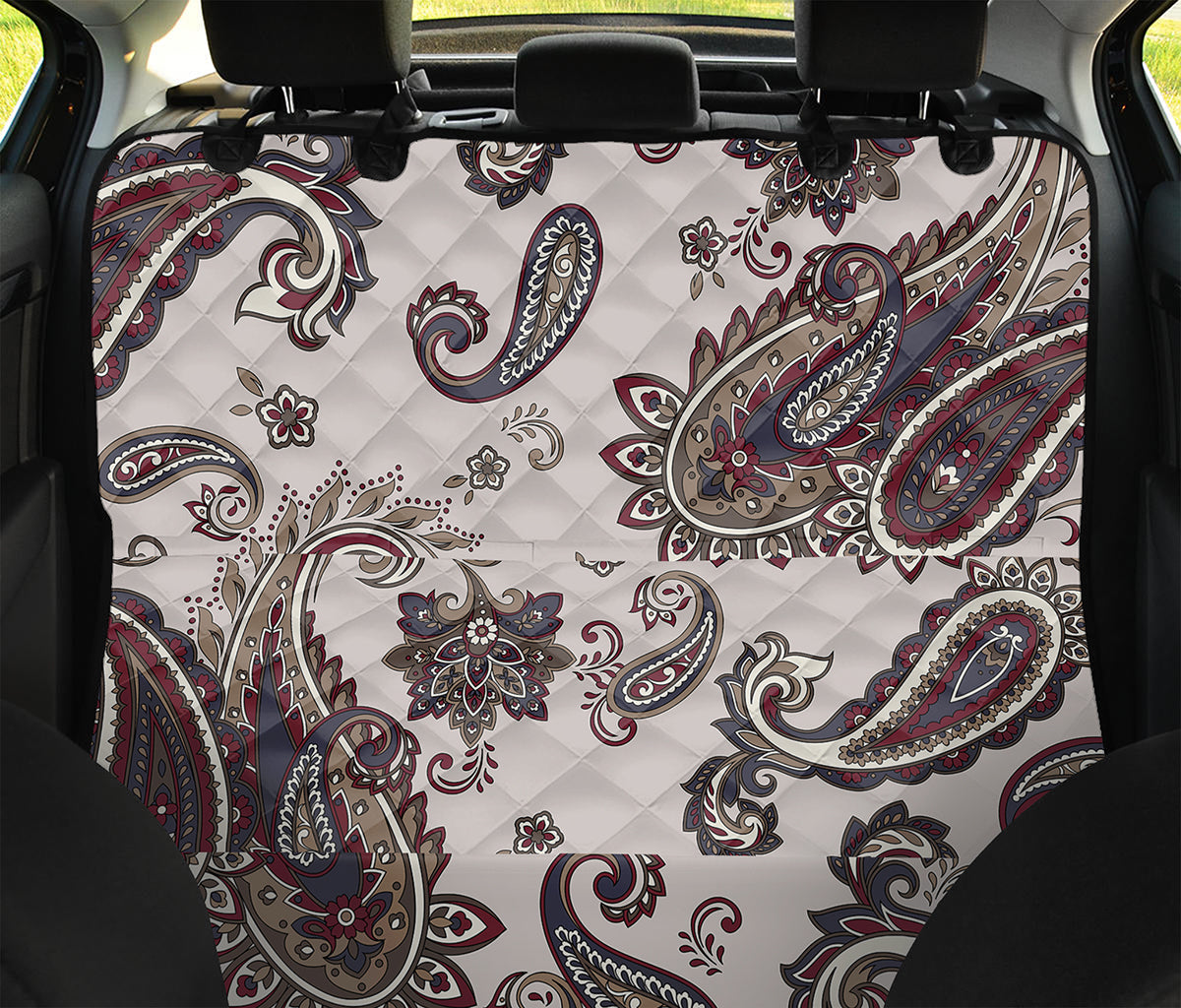 Vintage Paisley Pattern Print Pet Car Back Seat Cover