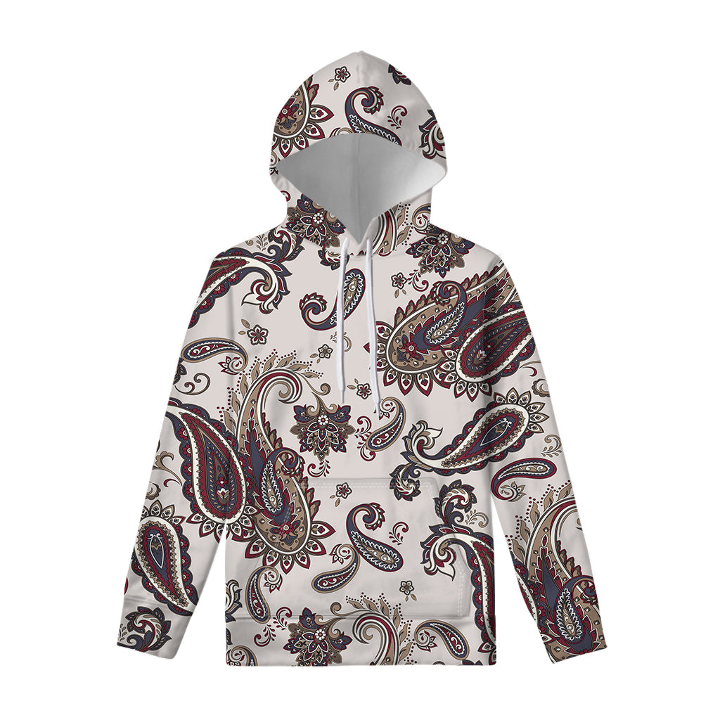Vintage Paisley Pattern Print Pullover Hoodie