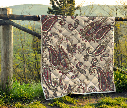 Vintage Paisley Pattern Print Quilt