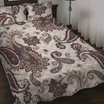Vintage Paisley Pattern Print Quilt Bed Set