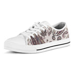 Vintage Paisley Pattern Print White Low Top Shoes