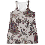 Vintage Paisley Pattern Print Women's Racerback Tank Top