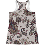 Vintage Paisley Pattern Print Women's Racerback Tank Top