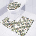 Vintage Palm Tree Beach Pattern Print 3 Piece Bath Mat Set