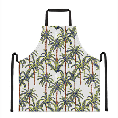 Vintage Palm Tree Beach Pattern Print Apron