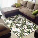 Vintage Palm Tree Beach Pattern Print Area Rug GearFrost
