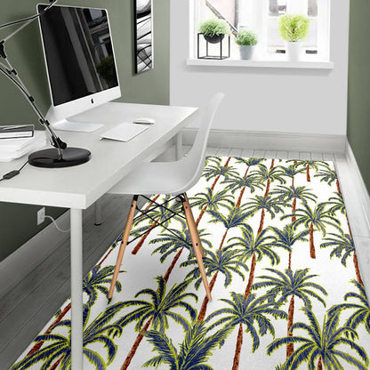 Vintage Palm Tree Beach Pattern Print Area Rug GearFrost