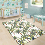 Vintage Palm Tree Beach Pattern Print Area Rug GearFrost