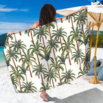 Vintage Palm Tree Beach Pattern Print Beach Sarong Wrap