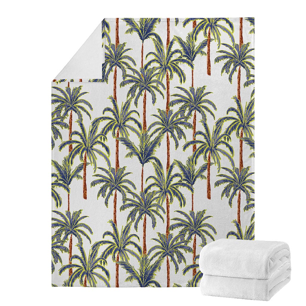 Vintage Palm Tree Beach Pattern Print Blanket