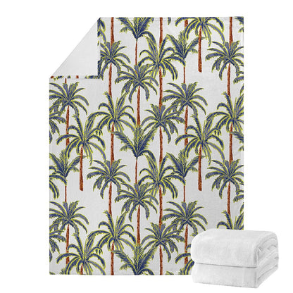 Vintage Palm Tree Beach Pattern Print Blanket