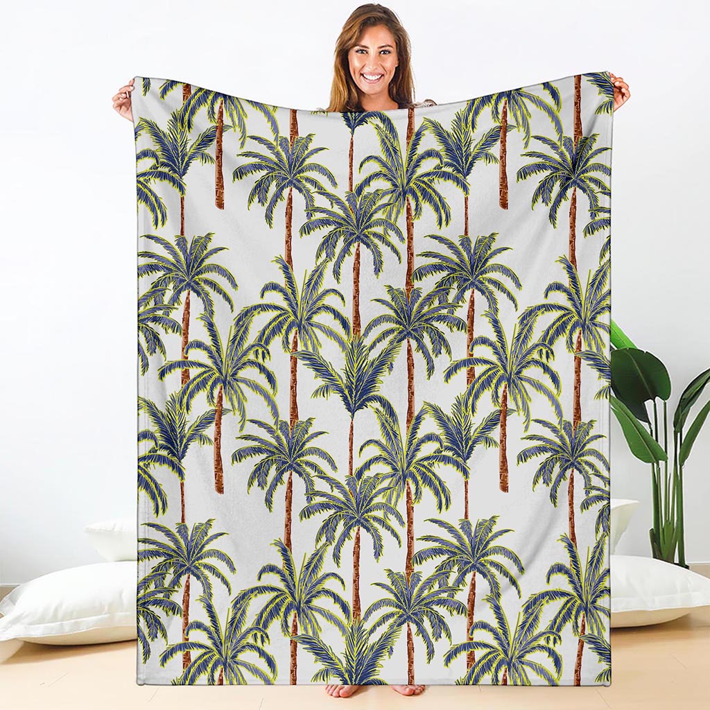 Vintage Palm Tree Beach Pattern Print Blanket
