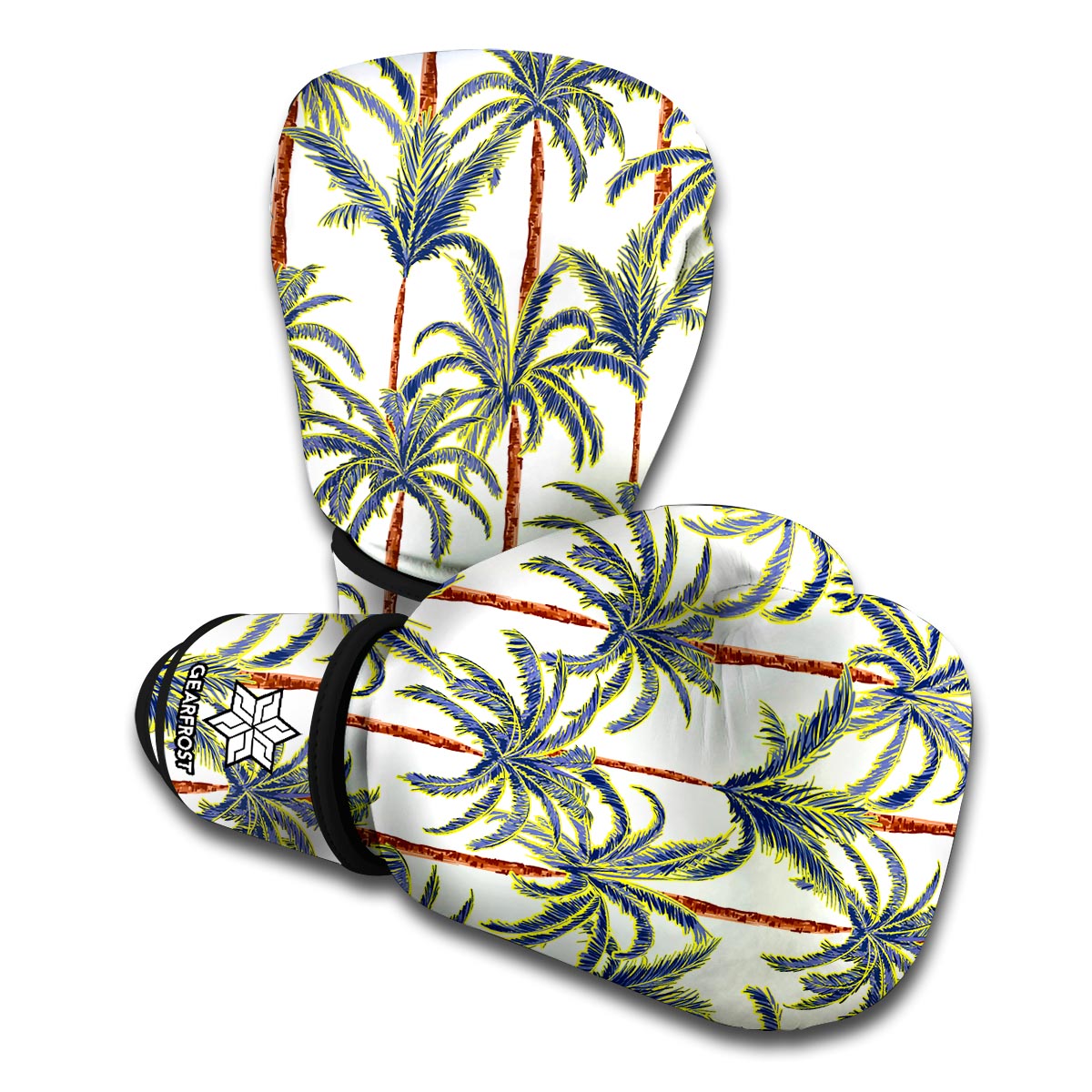 Vintage Palm Tree Beach Pattern Print Boxing Gloves