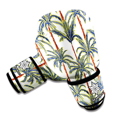 Vintage Palm Tree Beach Pattern Print Boxing Gloves