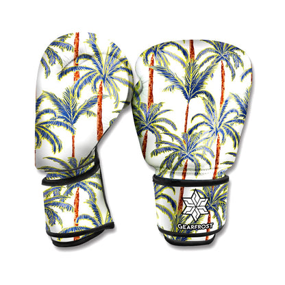 Vintage Palm Tree Beach Pattern Print Boxing Gloves