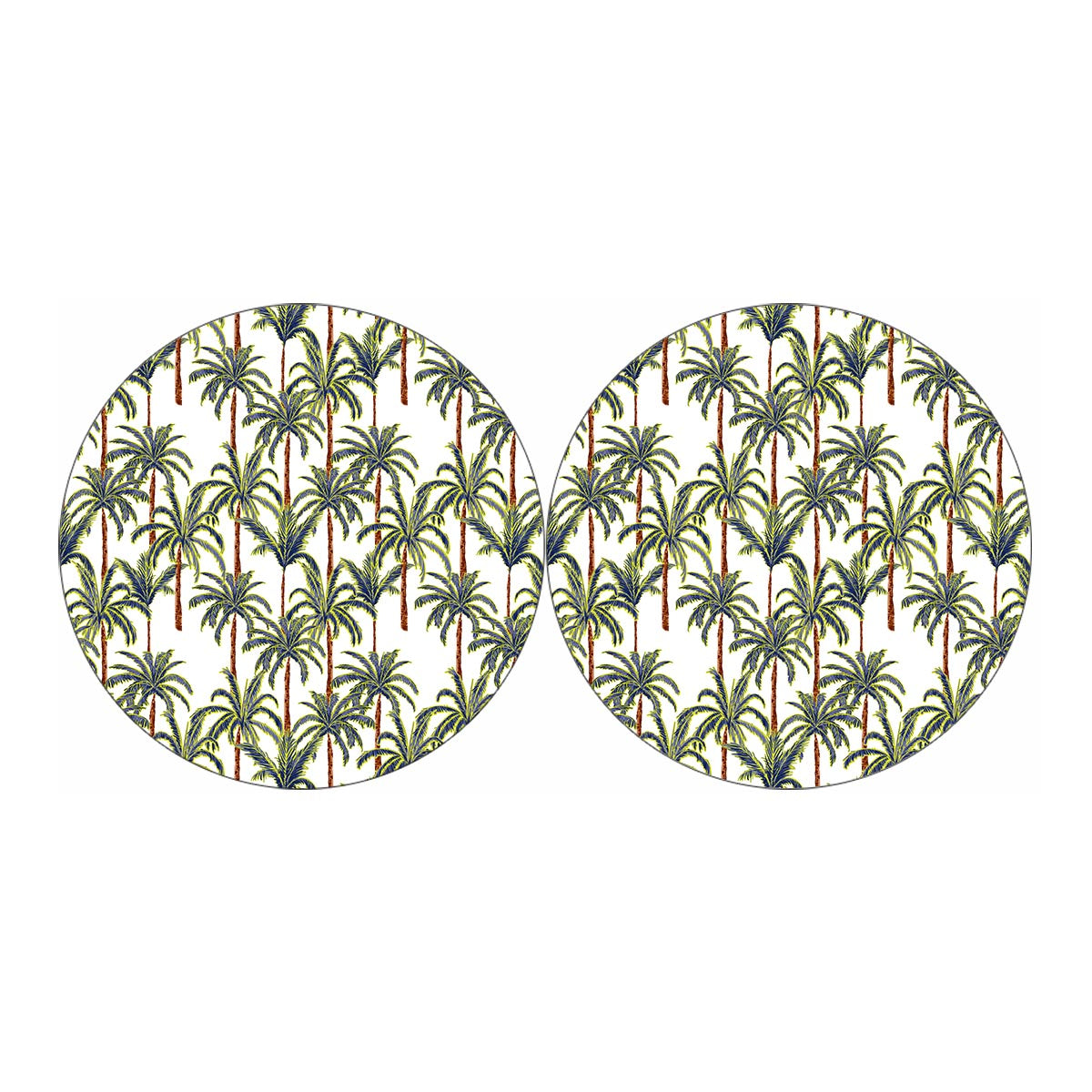 Vintage Palm Tree Beach Pattern Print Car Coasters