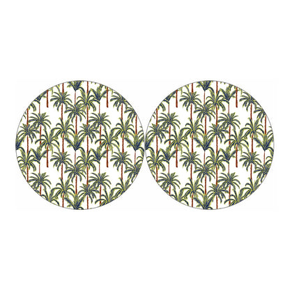Vintage Palm Tree Beach Pattern Print Car Coasters