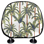 Vintage Palm Tree Beach Pattern Print Car Headrest Covers