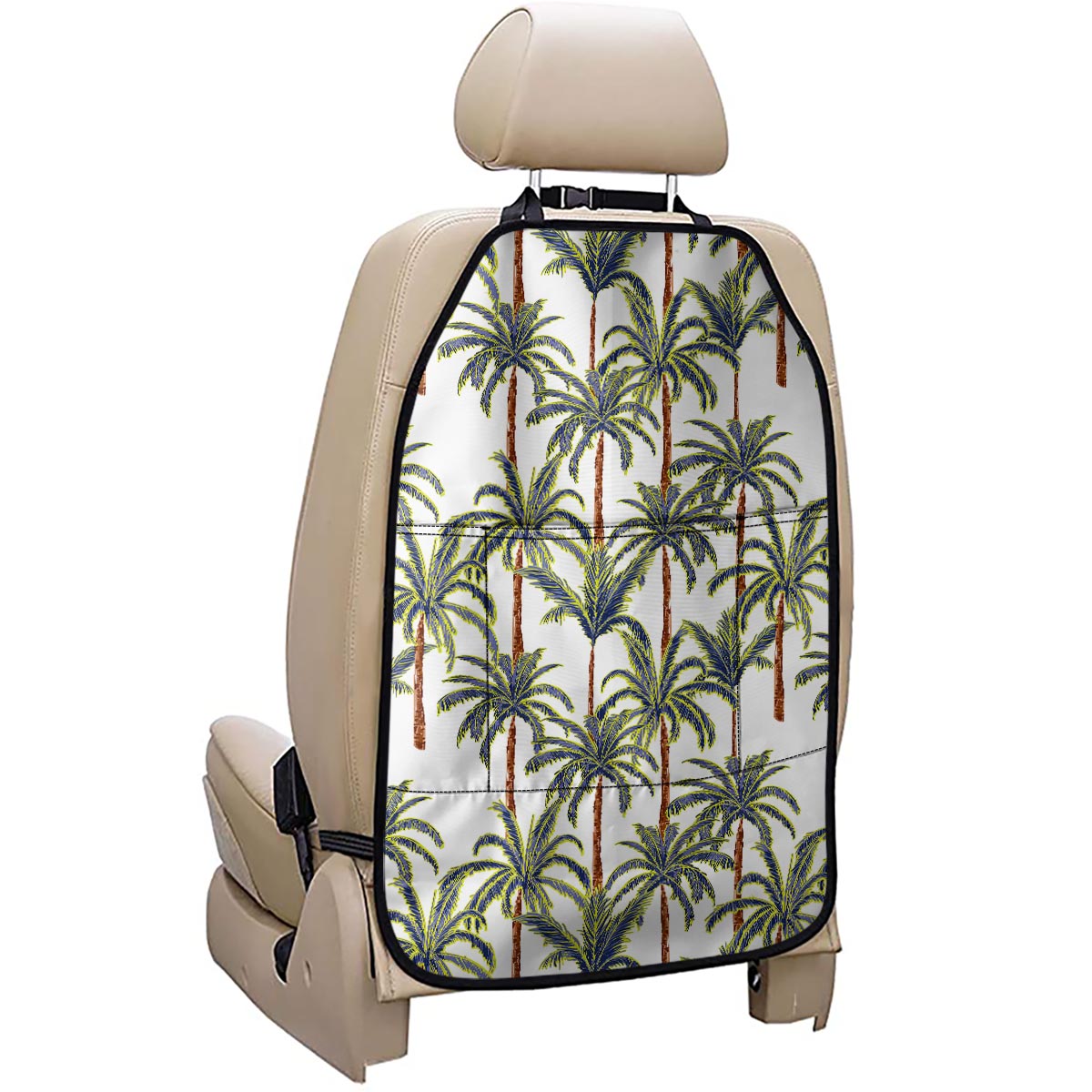 Vintage Palm Tree Beach Pattern Print Car Seat Organizers