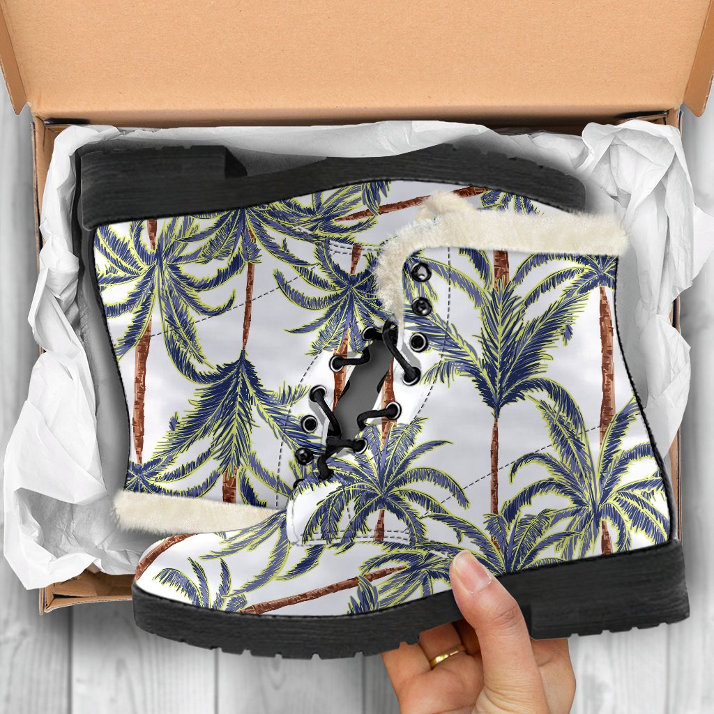 Vintage Palm Tree Beach Pattern Print Comfy Boots GearFrost
