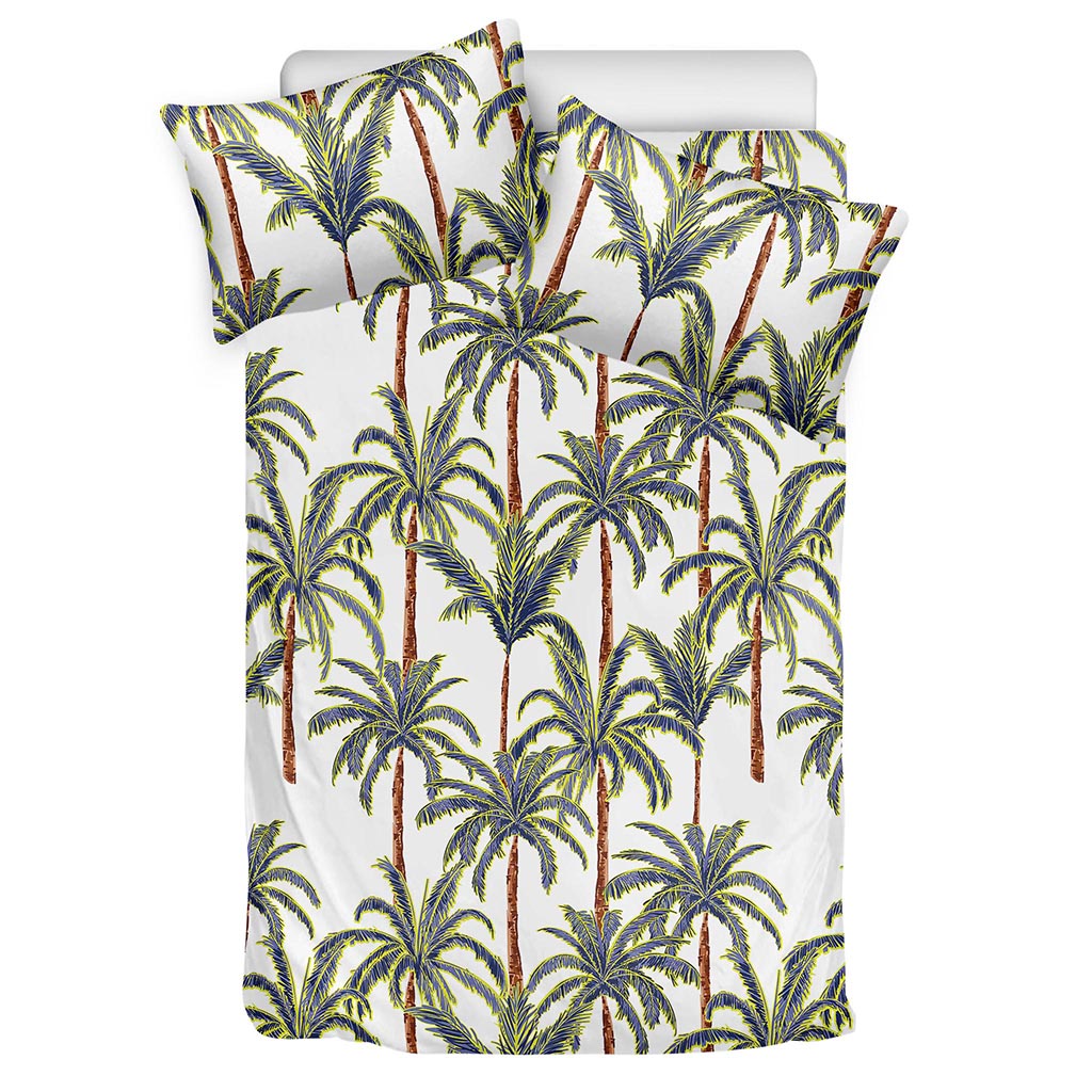 Vintage Palm Tree Beach Pattern Print Duvet Cover Bedding Set
