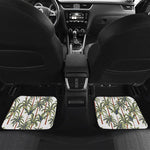 Vintage Palm Tree Beach Pattern Print Front and Back Car Floor Mats