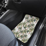 Vintage Palm Tree Beach Pattern Print Front and Back Car Floor Mats
