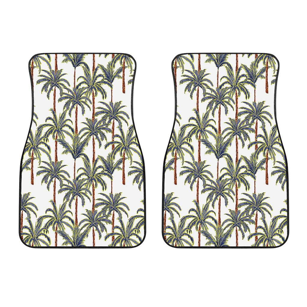 Vintage Palm Tree Beach Pattern Print Front Car Floor Mats