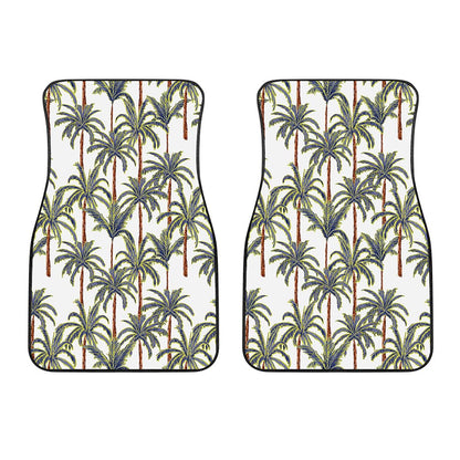 Vintage Palm Tree Beach Pattern Print Front Car Floor Mats
