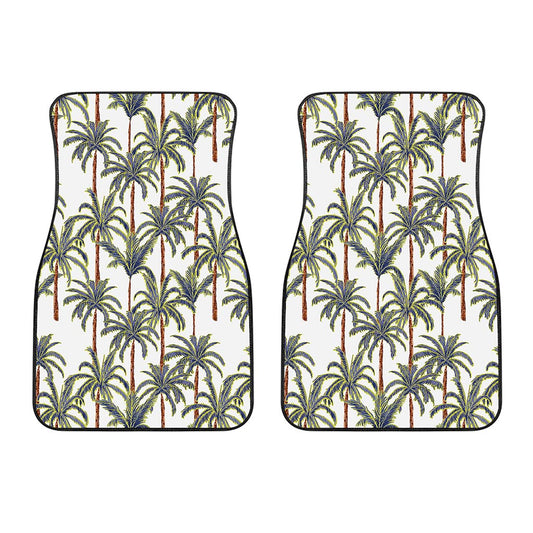 Vintage Palm Tree Beach Pattern Print Front Car Floor Mats