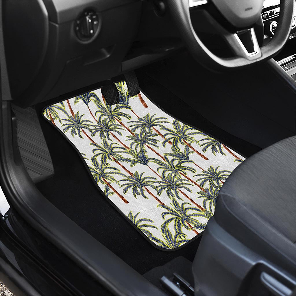 Vintage Palm Tree Beach Pattern Print Front Car Floor Mats