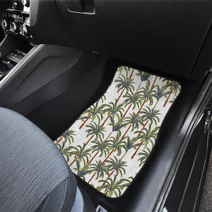 Vintage Palm Tree Beach Pattern Print Front Car Floor Mats