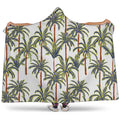 Vintage Palm Tree Beach Pattern Print Hooded Blanket