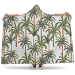 Vintage Palm Tree Beach Pattern Print Hooded Blanket
